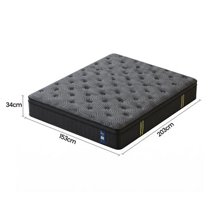 Levitex Queen Mattress 34 cm 5-Zone Pressure Relief  Pocket Spring with Reinforced Edge Support & Breathable Gel Memory Foam Hybrid Mattress