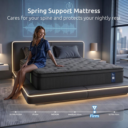 Levitex Queen Mattress 34 cm 5-Zone Pressure Relief  Pocket Spring with Reinforced Edge Support & Breathable Gel Memory Foam Hybrid Mattress