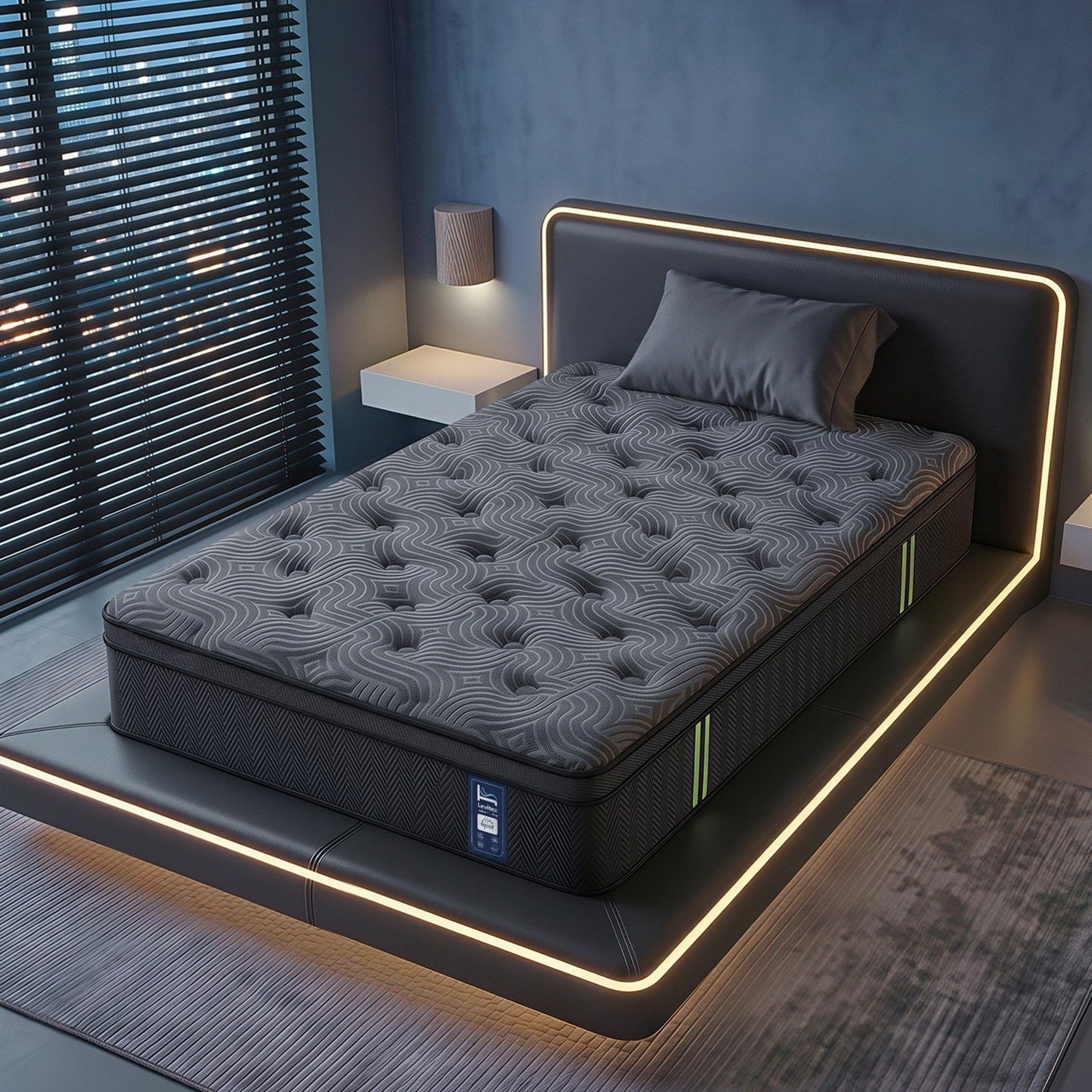 Levitex Single Mattress 34 cm 5-Zone Pressure Relief  Pocket Spring with Reinforced Edge Support & Breathable Gel Memory Foam Hybrid Mattress