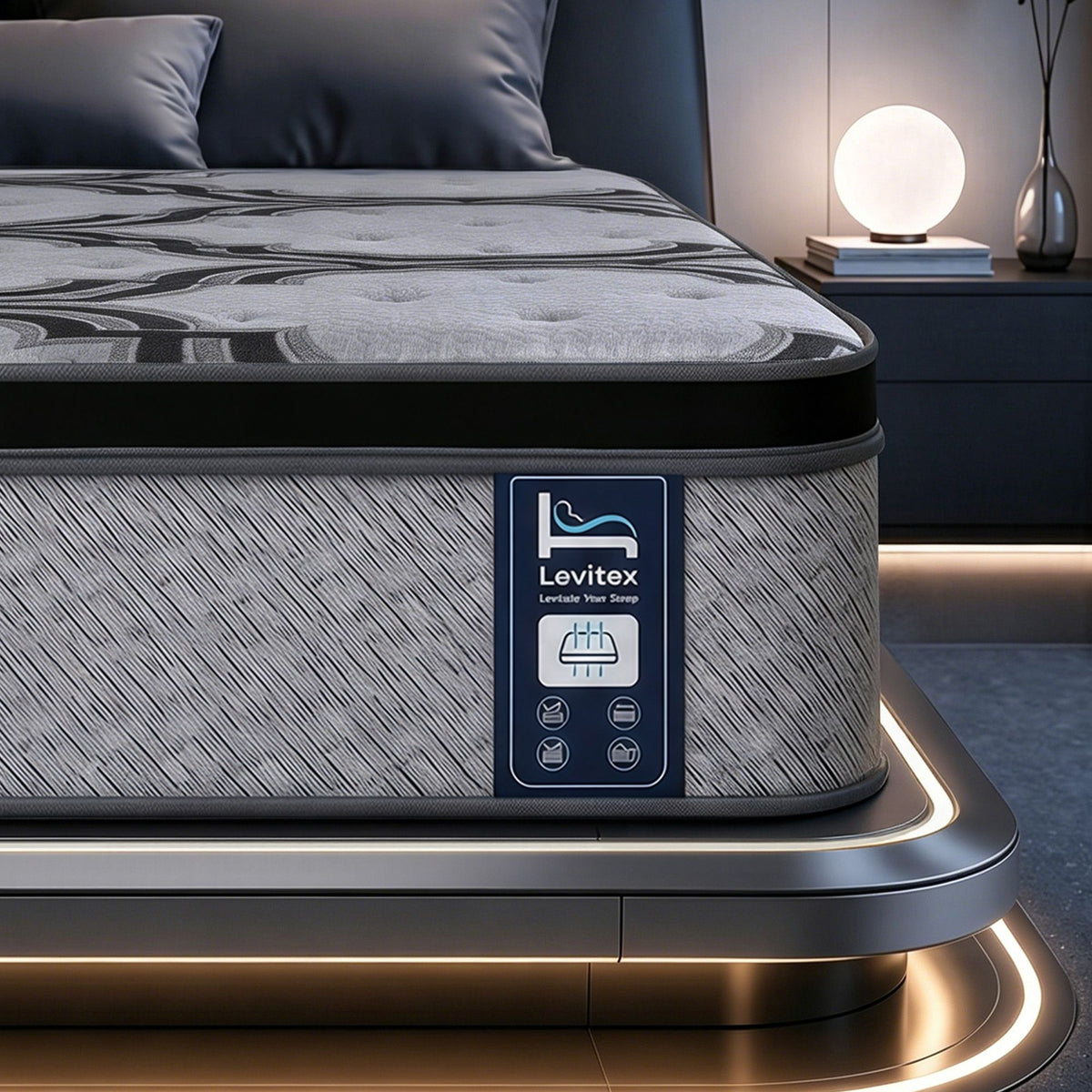 Levitex Double Mattress 34 cm 5-Zone Pocket Spring with Latex & Memory Foam or Extra Lumbar & Shoulder Support