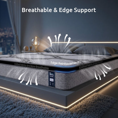 Levitex Double Mattress 34 cm 5-Zone Pocket Spring with Latex & Memory Foam or Extra Lumbar & Shoulder Support