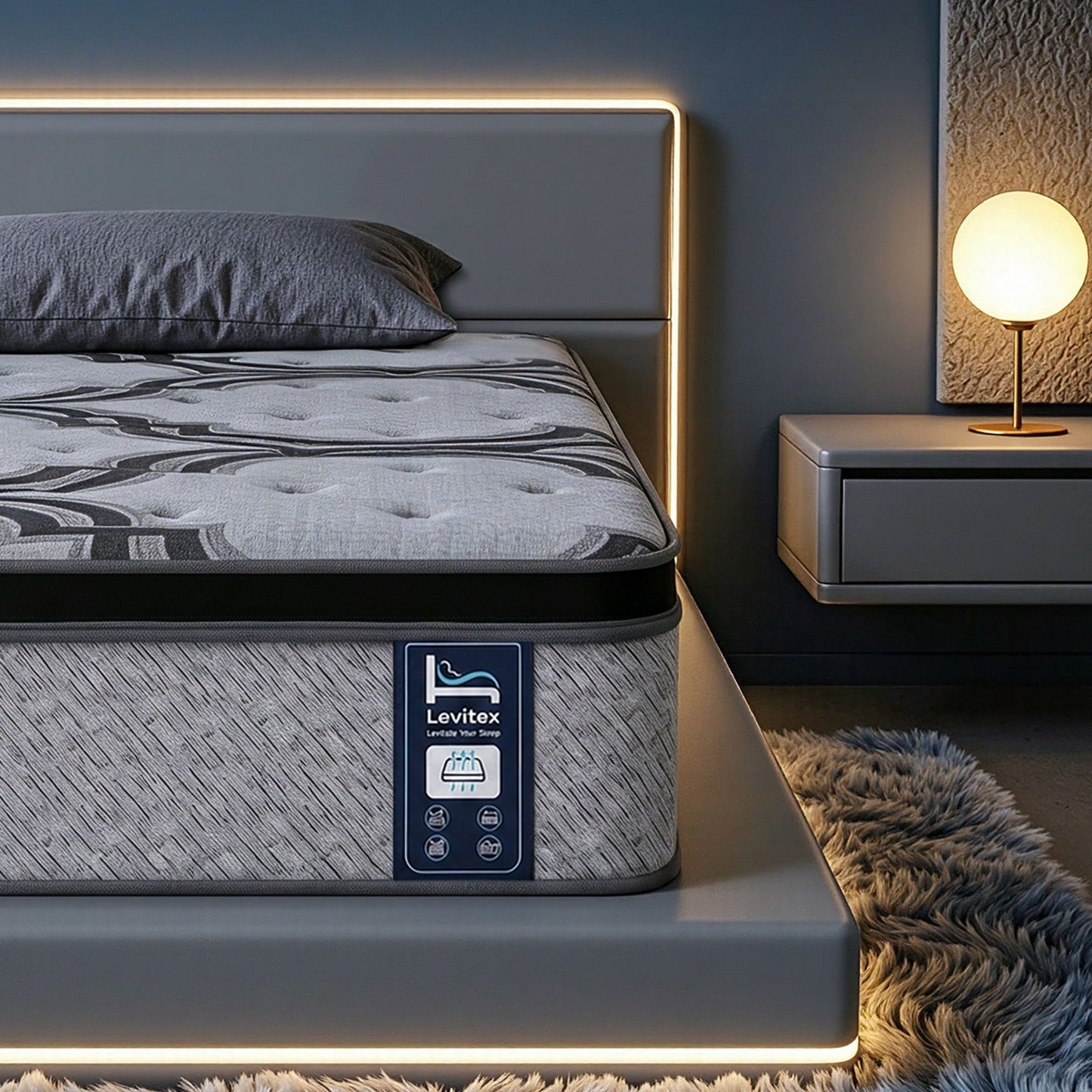 Levitex Single Mattress 34 cm 5-Zone Pocket Spring with Latex & Memory Foam or Extra Lumbar & Shoulder Support