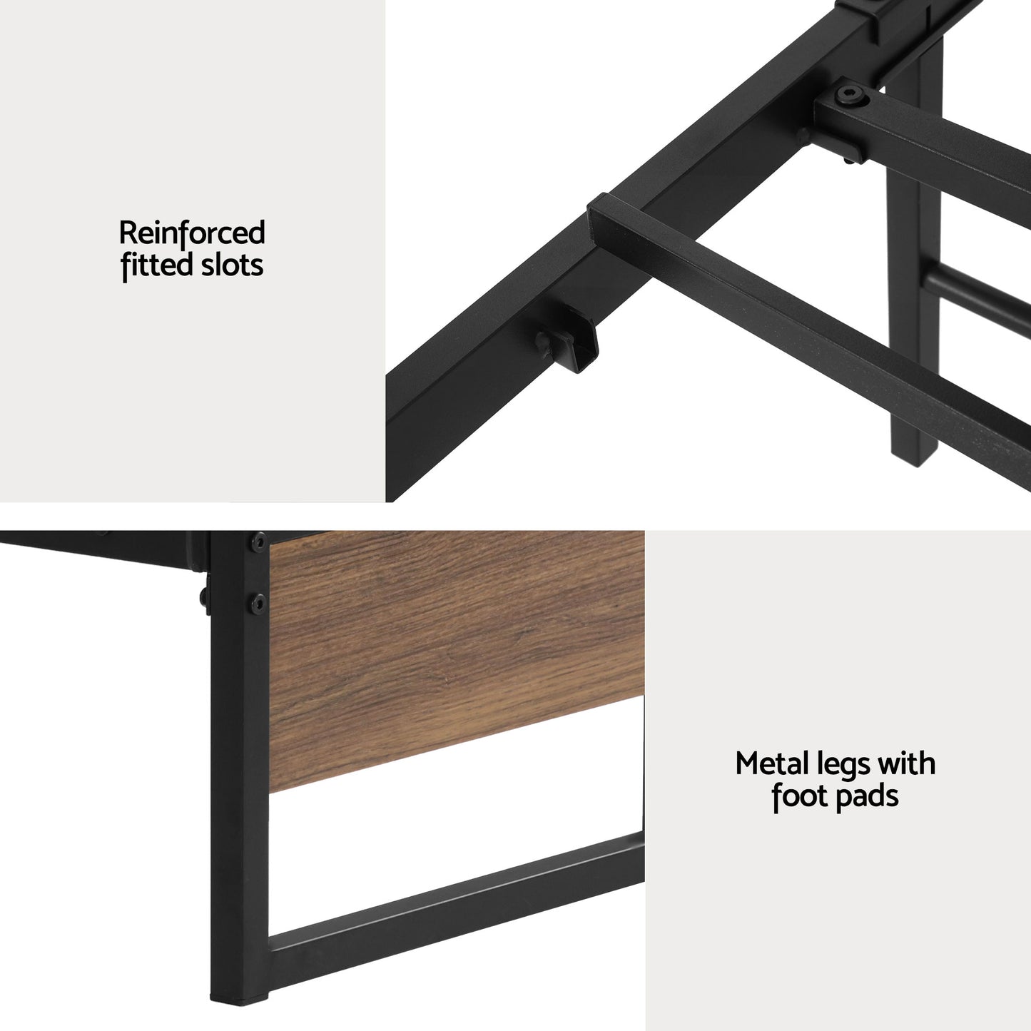 Artiss Bed Frame Metal Frame Single Bed Base 2 Drawers OSLO