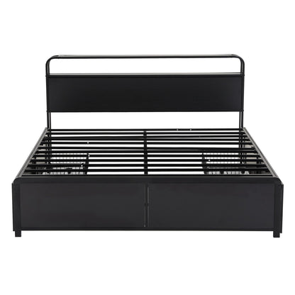 Artiss King Metal Bed Frame 4 Drawers Hidden Storage Headboard HEDY