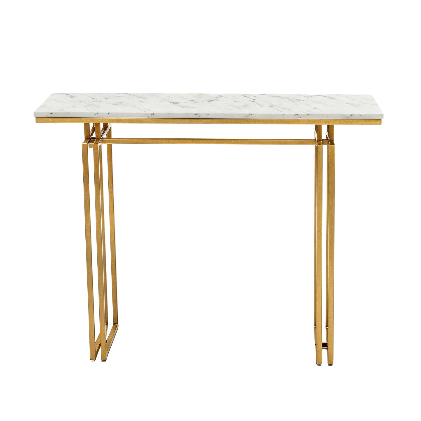Artiss Console Table Hallway Entryway Table Marble Effect 110CM White & Gold