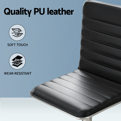 Artiss Computer Desk 120cm Executive Office Chairs Set PU Leather Low Back Black
