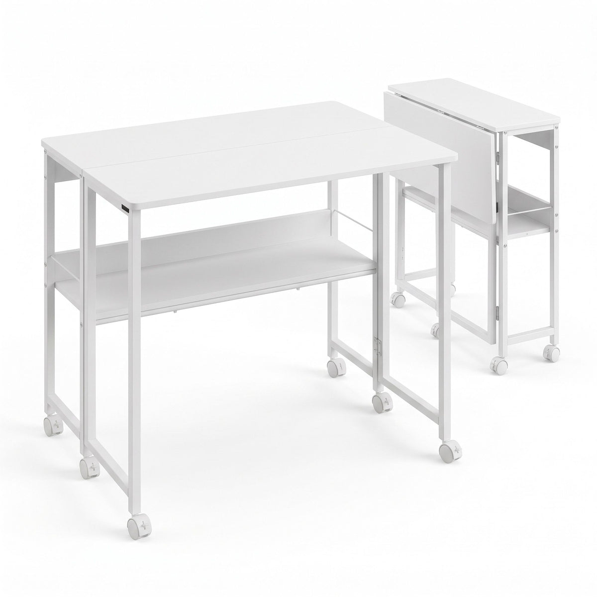 Artiss Foldable Computer Desk Mobile Study Table Workstation White 80cm