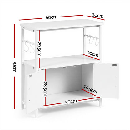 Artiss 20 Gallon Fish Tank Stand 3-Tier Aquarium Stand with Storage Cabinet and Open Shelf White