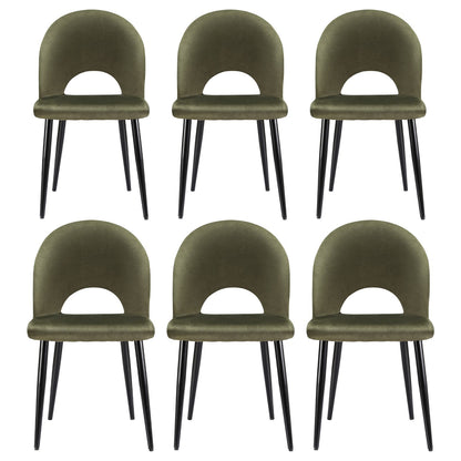 Artiss Dining Chairs Set of 6 Velvet Hollow Green