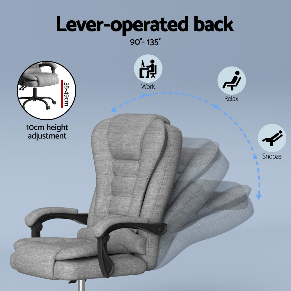 Artiss Executive Office Chair 4-Point Massage Adjustable Ergonomic Recline Back