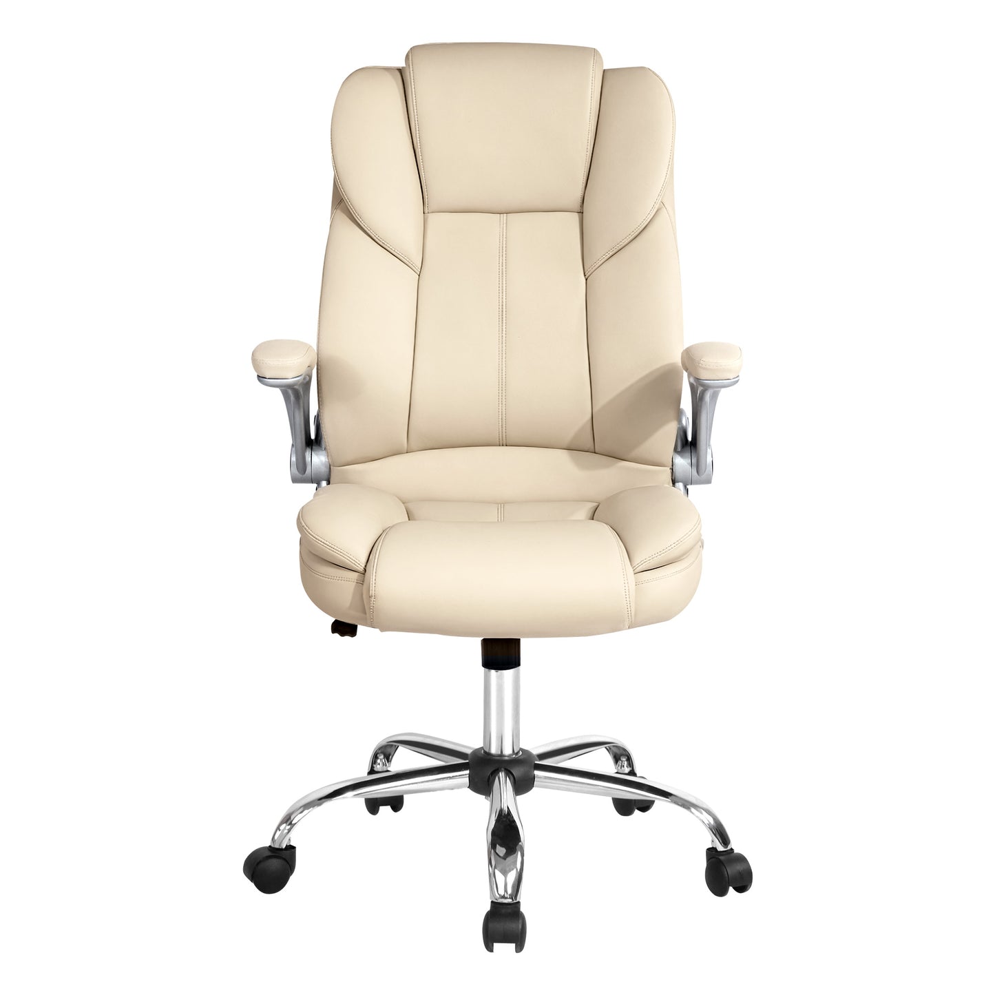 Artiss Executive Office Chair Leather Tilt Beige