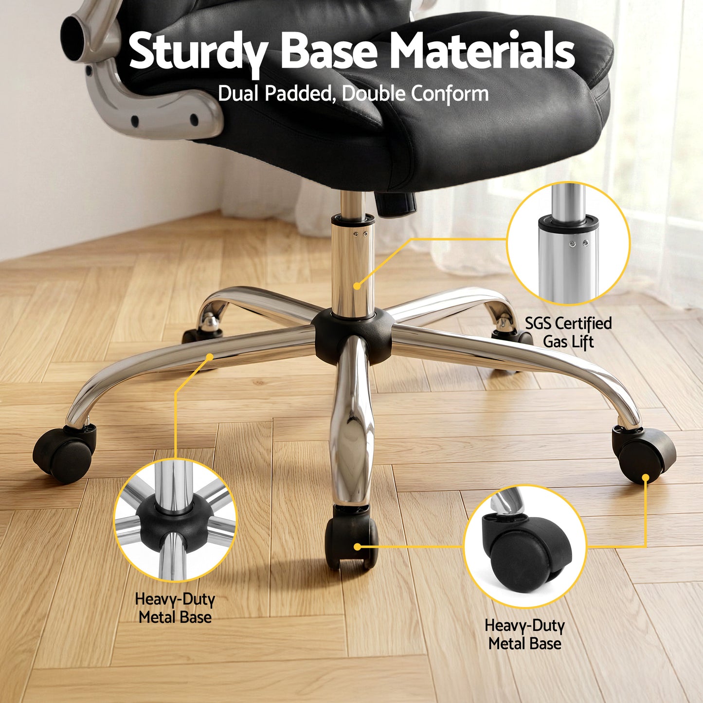 Artiss Executive Office Chair Leather Tilt Black