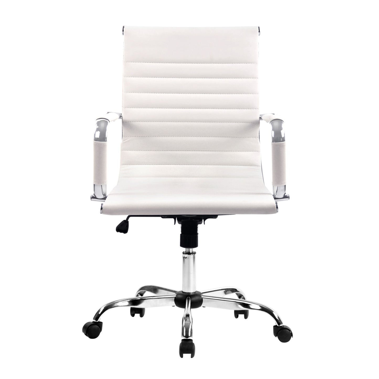 Artiss Office Chair Conference Chairs PU Leather Mid Back White