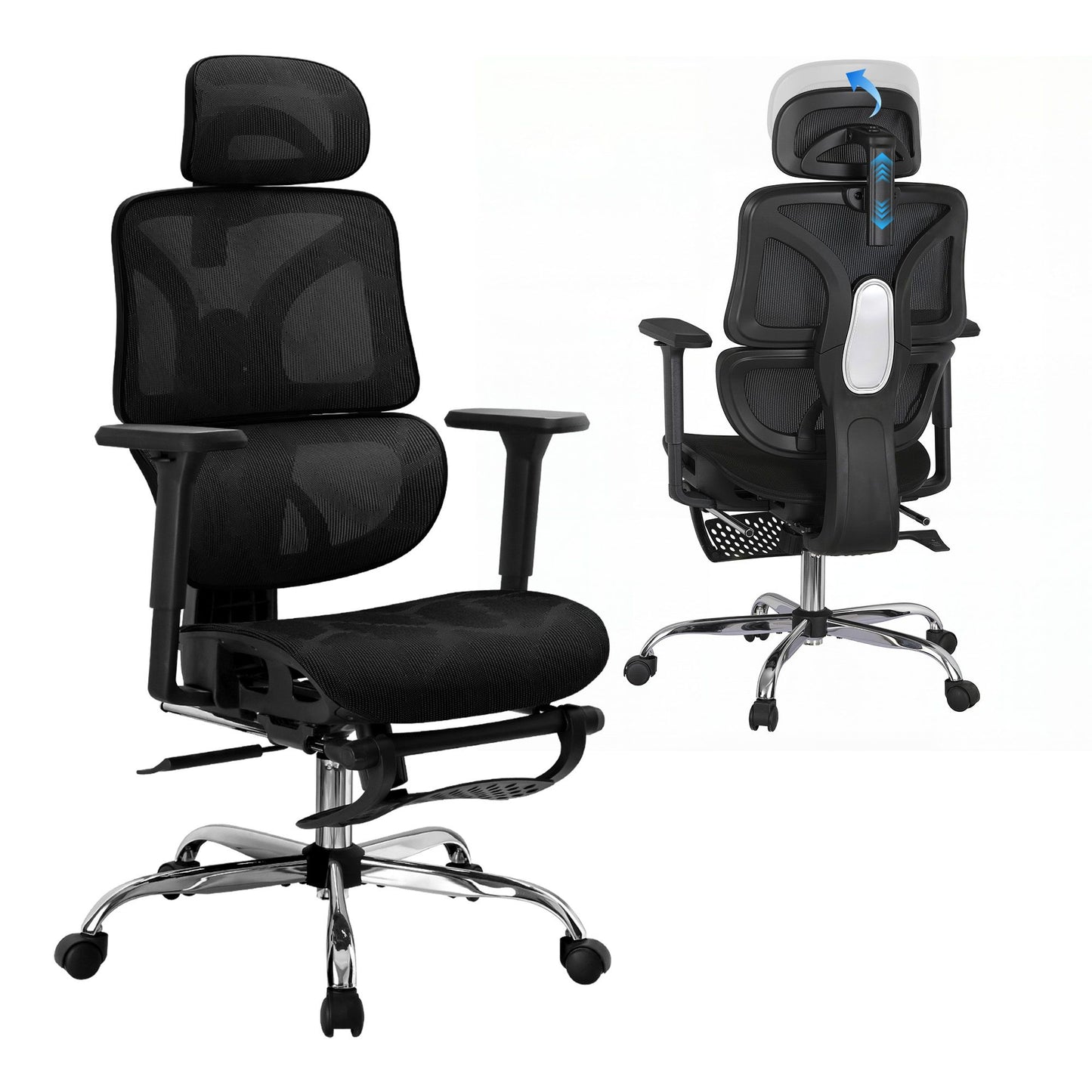 Artiss Ergonomic Office Chair Footrest Black