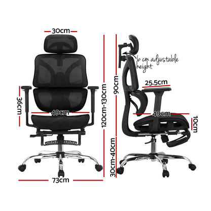 Artiss Ergonomic Office Chair Footrest Black