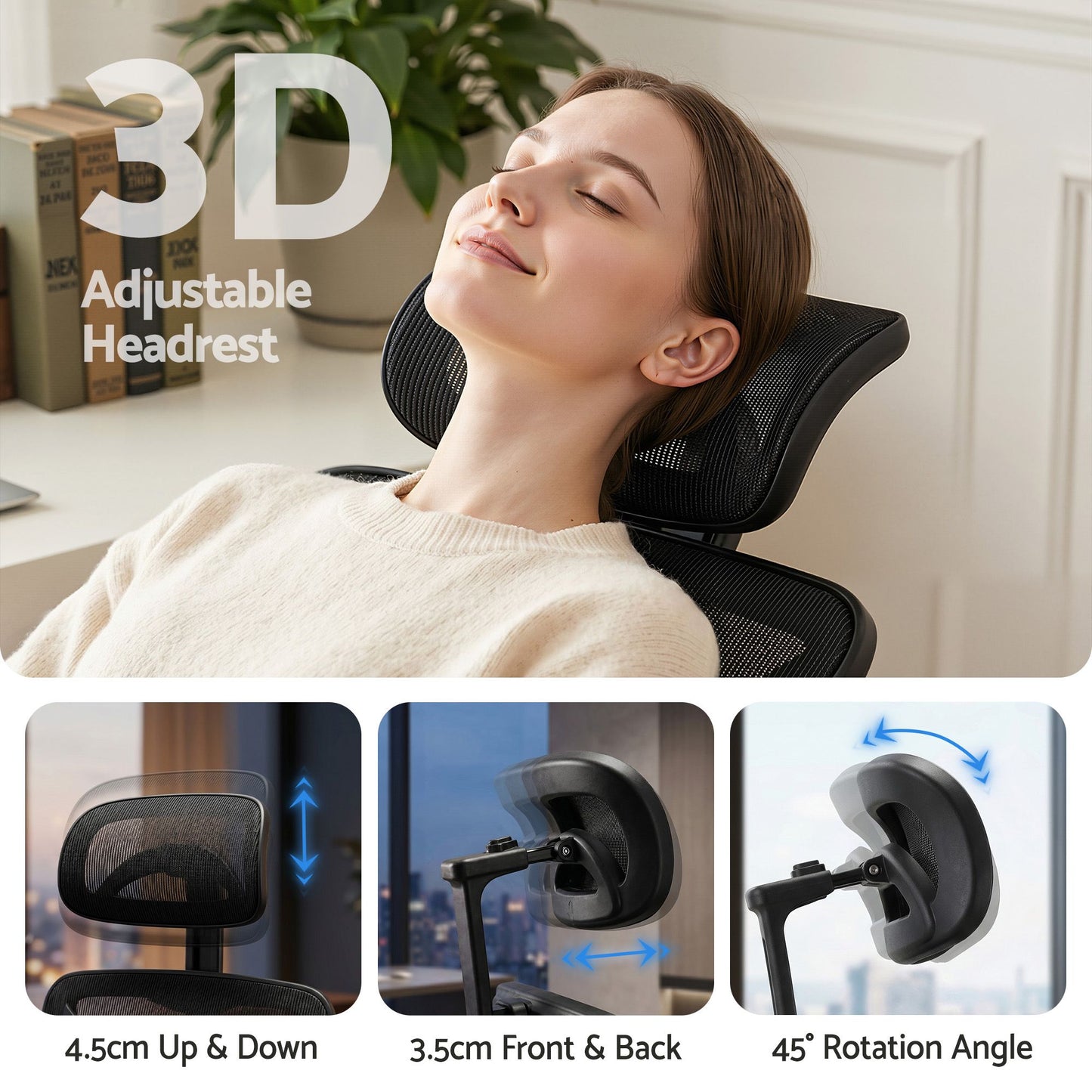 Artiss Ergonomic Office Chair Footrest Black