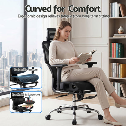 Artiss Ergonomic Office Chair Footrest Black