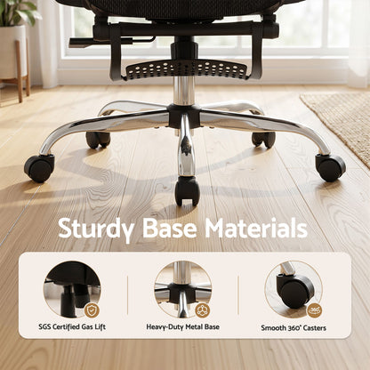 Artiss Ergonomic Office Chair Footrest Black