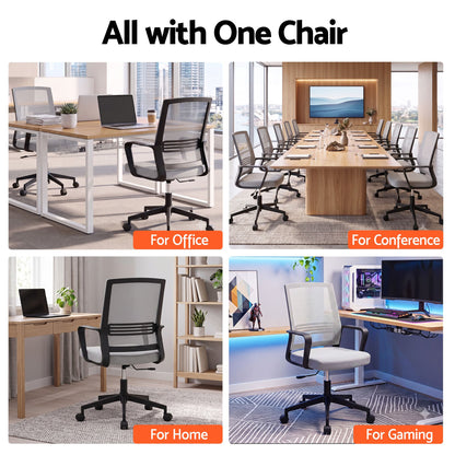 Artiss Mesh Office Chair Computer Gaming Desk Chairs Work Study Mid Back Grey