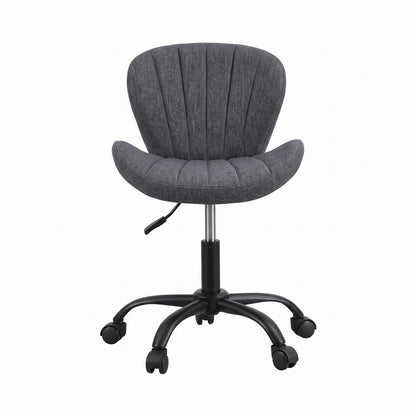 Artiss Ergonomic Office Chair Armless Height Adjustable Computer Desk Chair Fabric Dark Grey