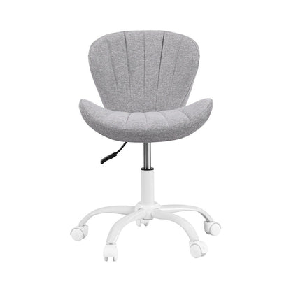 Artiss Ergonomic Office Chair Armless Height Adjustable Computer Desk Chair Fabric Light Grey