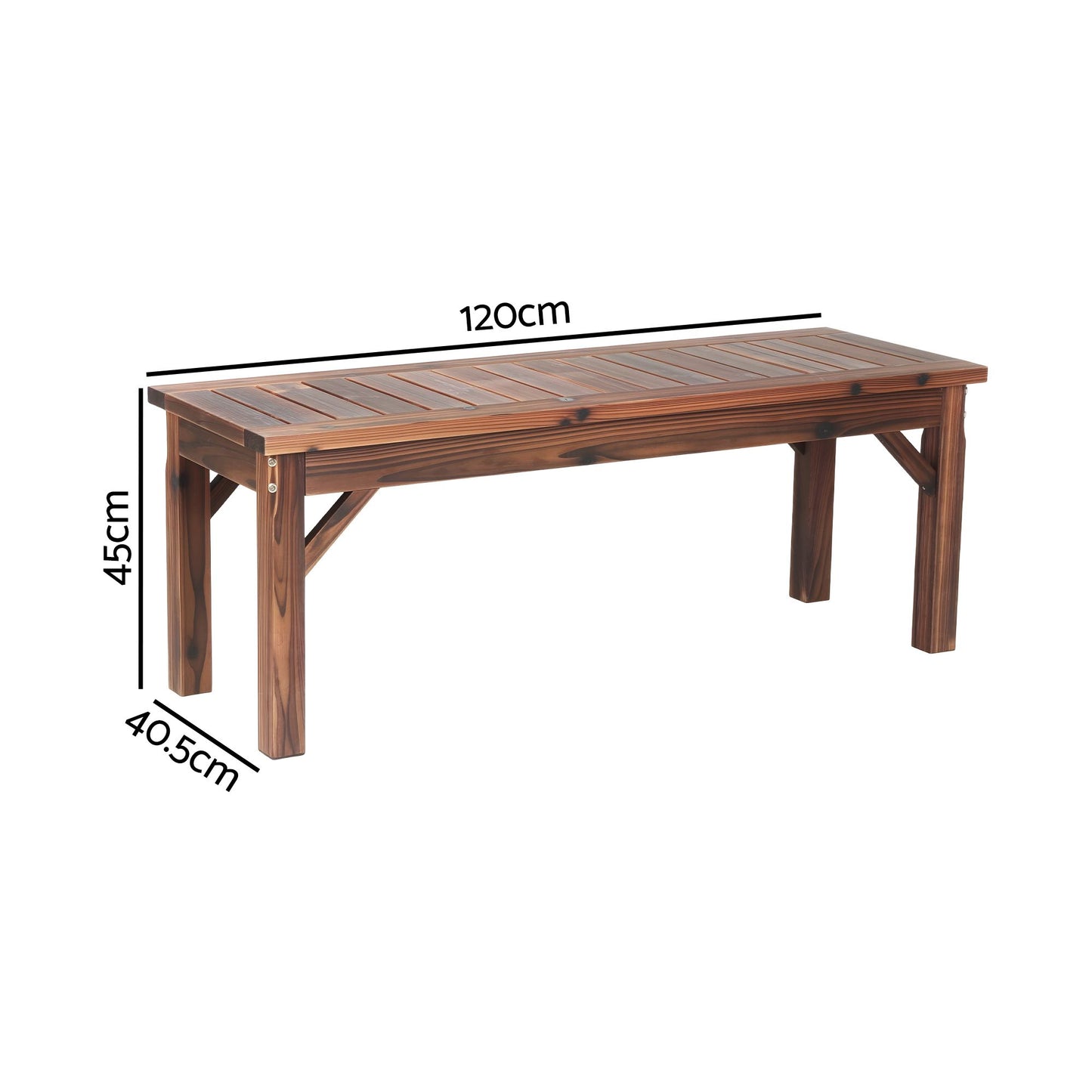 Gardeon Garden Benches Garden Seating Backless Timber Seat 120cm Brown