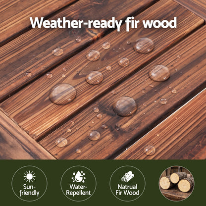 Gardeon Garden Benches Garden Seating Backless Timber Seat 150cm Brown