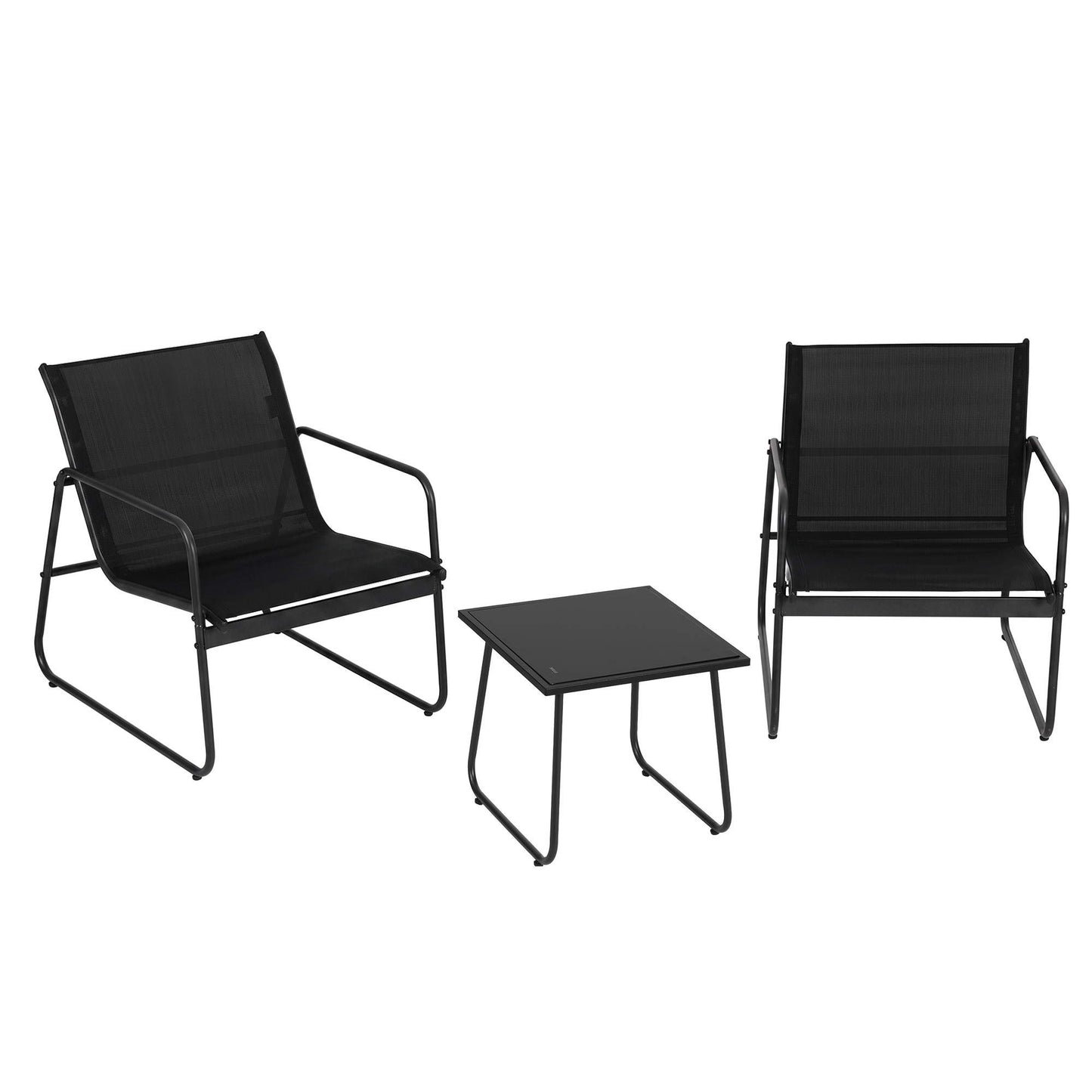 Gardeon Outdoor Bistro Set 3 Piece Patio Furniture Textilene Chairs Glass Table