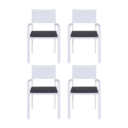 Gardeon 4PC Outdoor Dining Chairs Stackable Aluminum Lounge Chair Patio Furniture