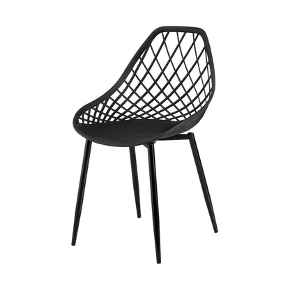 Gardeon 4PC Outdoor Dining Chairs PP Lounge Chair Patio Garden Furniture Black