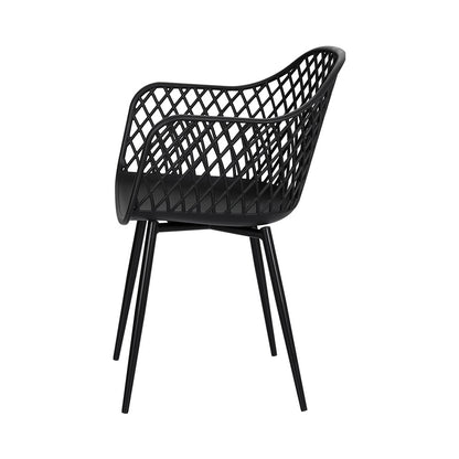Gardeon 4PC Outdoor Dining Chairs PP Lounge Chair Patio Furniture Garden Black