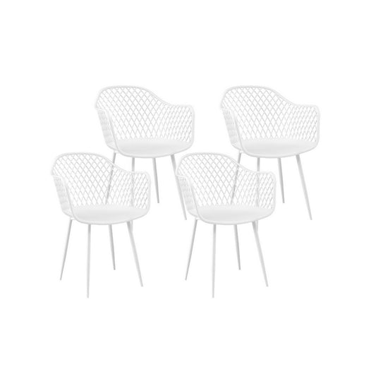 Gardeon 4PC Outdoor Dining Chairs PP Lounge Chair Patio Furniture Garden White