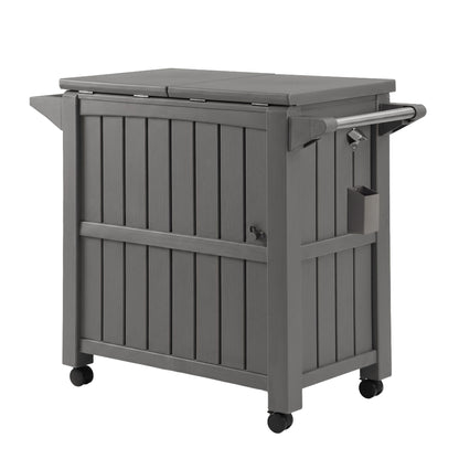Gardeon Outdoor Storage Cabinet Box 80L Ice Bucket Cooler Rolling Serving Cart Kitchen Trolley Brown