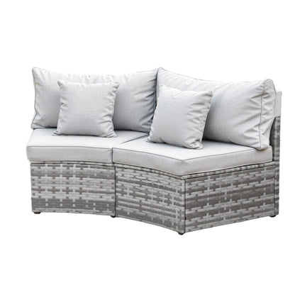 Gardeon 2 PCS Outdoor Sofa Set Rattan Modular Chair Garden Patio Furniture Grey