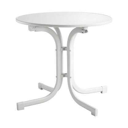 Gardeon Outdoor Side Table 80cm Folding Steel Round Bistro Desk Cafe Patio Furniture White