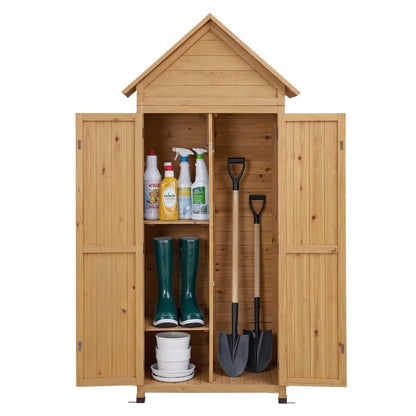 Gardeon Outdoor Storage Cabinet Cupboard Tool Organizer Shed Adjustable Natural