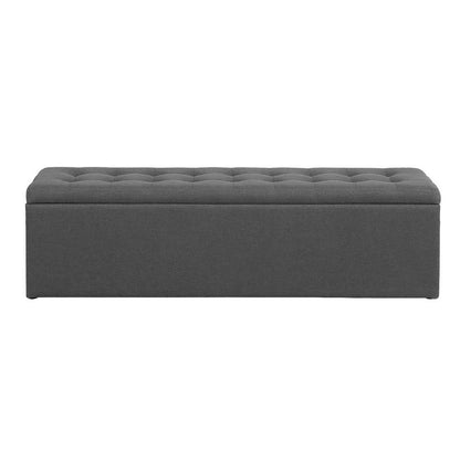 Artiss Storage Ottoman Blanket Box 140cm Linen Dark Grey