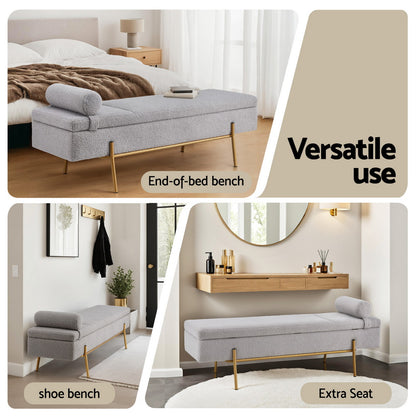 Artiss Storage Ottoman Bed 140cm Pillow Foot Stool