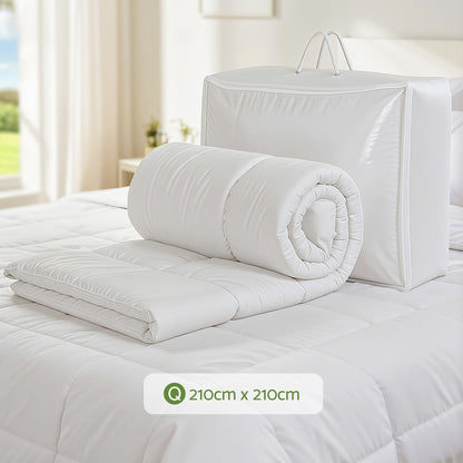 Giselle Bedding 200GSM Bamboo Quilt Summer Quilts All Season Doona Duvet Lightweight Queen