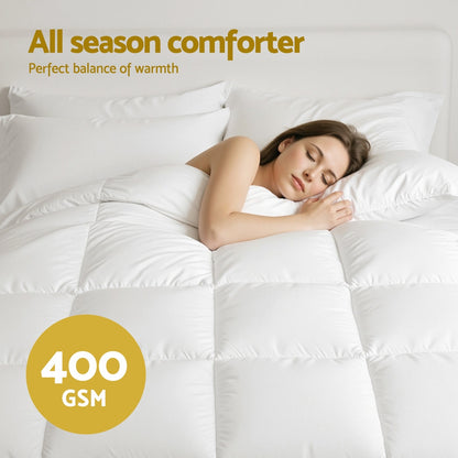 Giselle Bedding Double Size 400GSM Microfiber Quilt All Season Duvet Quilts Comforter Winter Summer