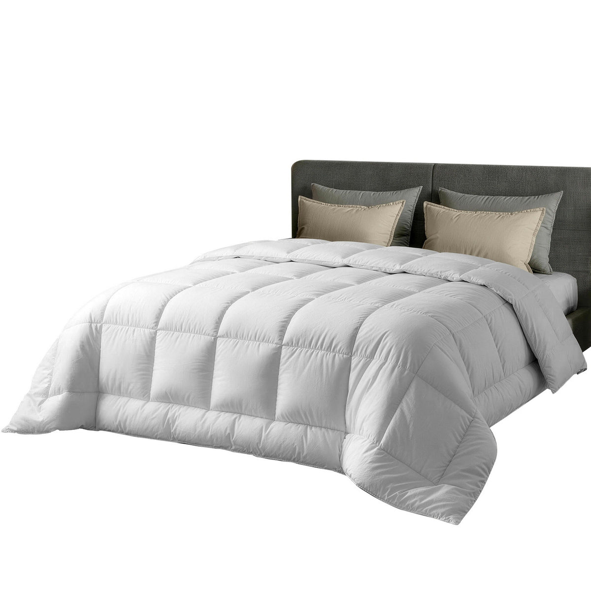 Giselle Bedding Wool Quilt 500GSM Thick King Winter Doona Baffle Box Construction 100% Wool Filling