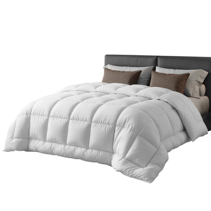Giselle Bedding Wool Quilt 800GSM Extra Thick Double Winter Doona Baffle Box Construction 100% Wool Filling