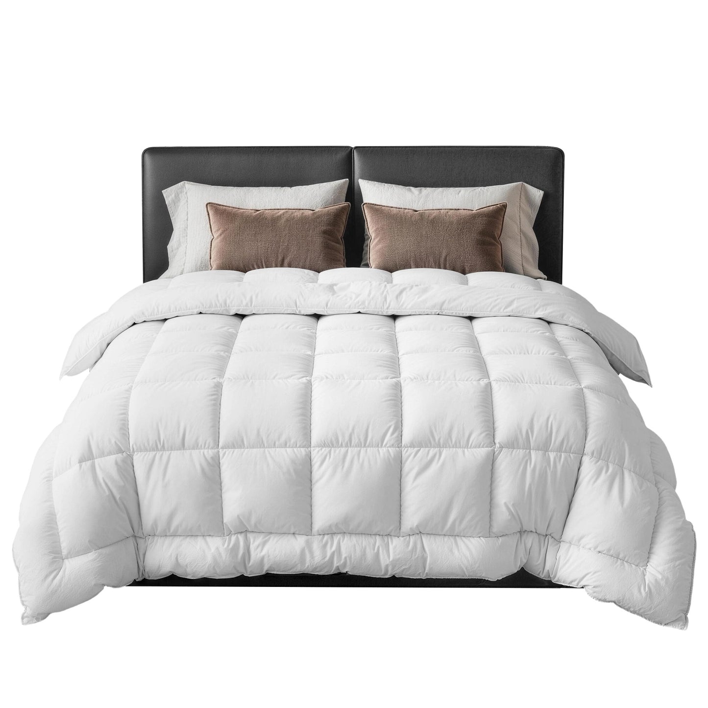 Giselle Bedding Wool Quilt 800GSM Extra Thick Super King Winter Doona Baffle Box Construction 100% Wool Filling