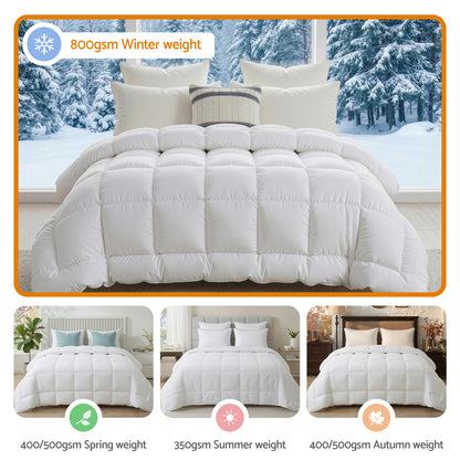 Giselle Bedding Wool Quilt 800GSM Extra Thick Super King Winter Doona Baffle Box Construction 100% Wool Filling