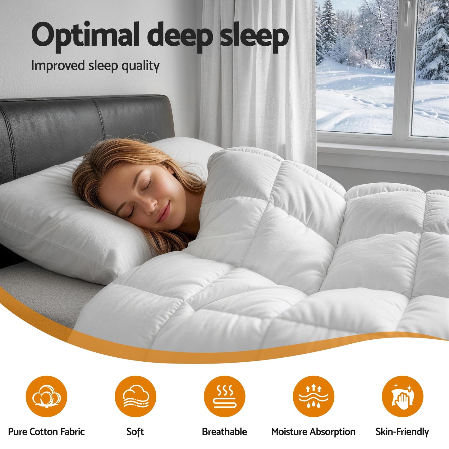 Giselle Bedding Wool Quilt 800GSM Extra Thick Super King Winter Doona Baffle Box Construction 100% Wool Filling