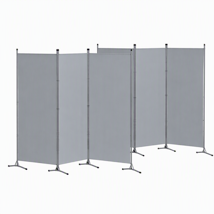 Artiss 3 Panel Room Divider Set of 2 Folding Privacy Screen Fabric Room Separator Partition Grey