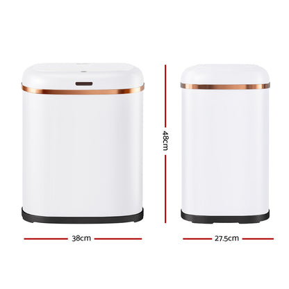 Devanti 38L Motion Sensor Bin Rubbish Automatic White