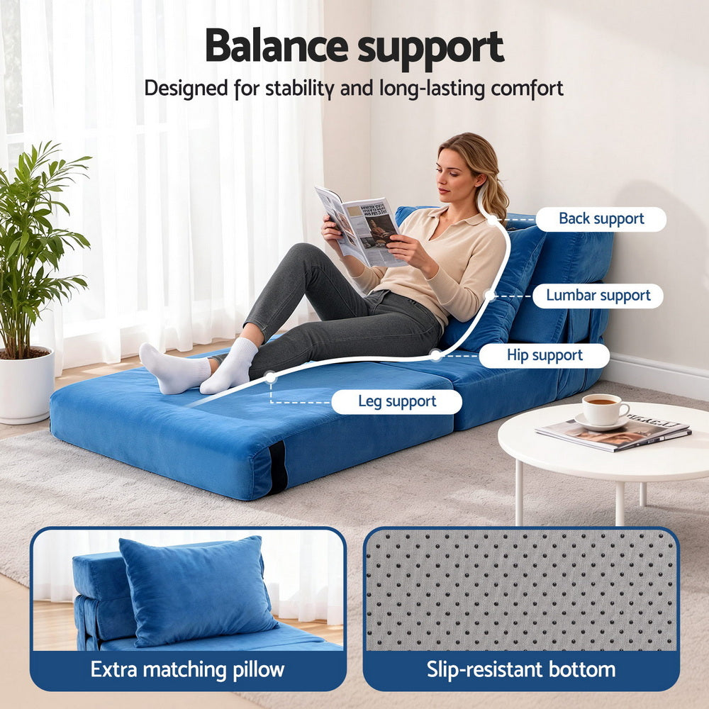 Artiss Convertible Folding Sofa Bed Armless Lounger Foam Floor Sofas Futons Couches