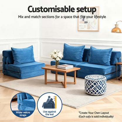 Artiss Convertible Folding Sofa Bed Armless Lounger Foam Floor Sofas Futons Couches