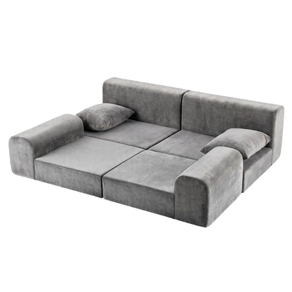 Artiss 5-in-1 Convertible Sofa Bed Floor Mattress Modular Boneless Curved Couch